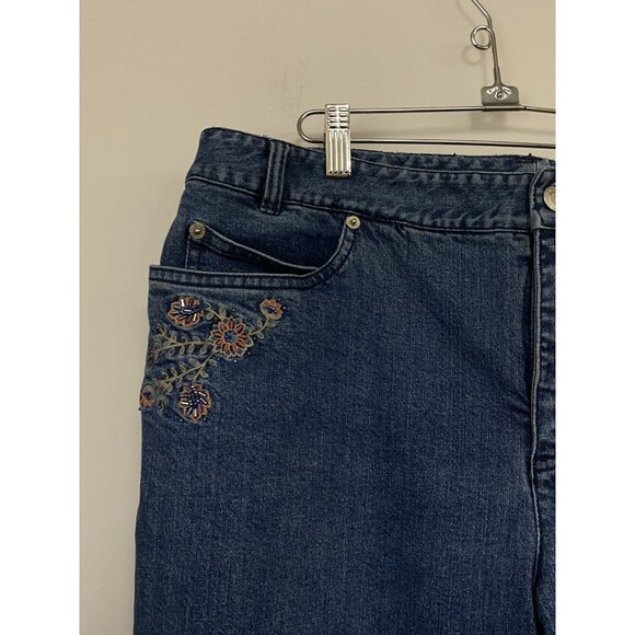 Pendleton Jeans Women's Size 18 Blue Floral Embroidered Bootcut - Picture 3 of 10